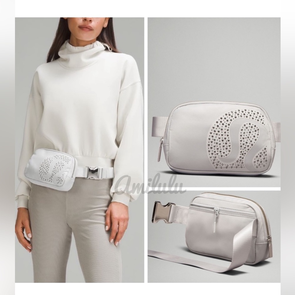 Lululemon Everywhere Belt Bag 1L Studded Vapor Nylon Water Repellent Sling
